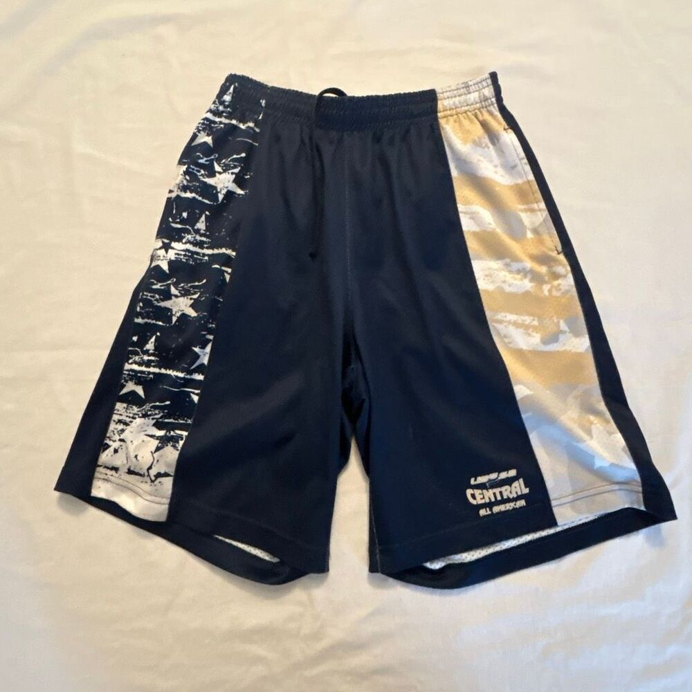 Boombah USSSA Central All American Youth Large Baseball Shorts Blue Gold
